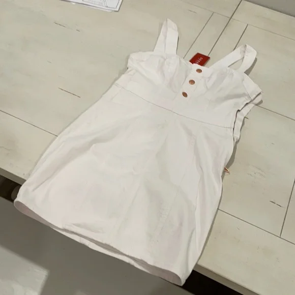 Guess | Dresses | Retro 9s Style White Denim Guess Mini Dress | Poshmark